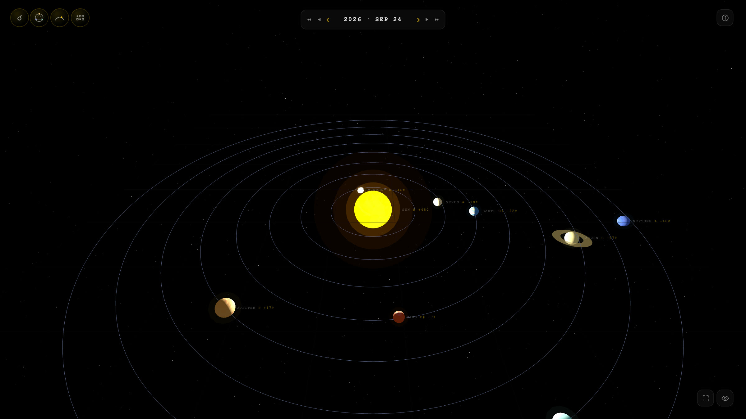 SONIKOSMOS: SOL-ω — the real solar system with each planet's live note and cents