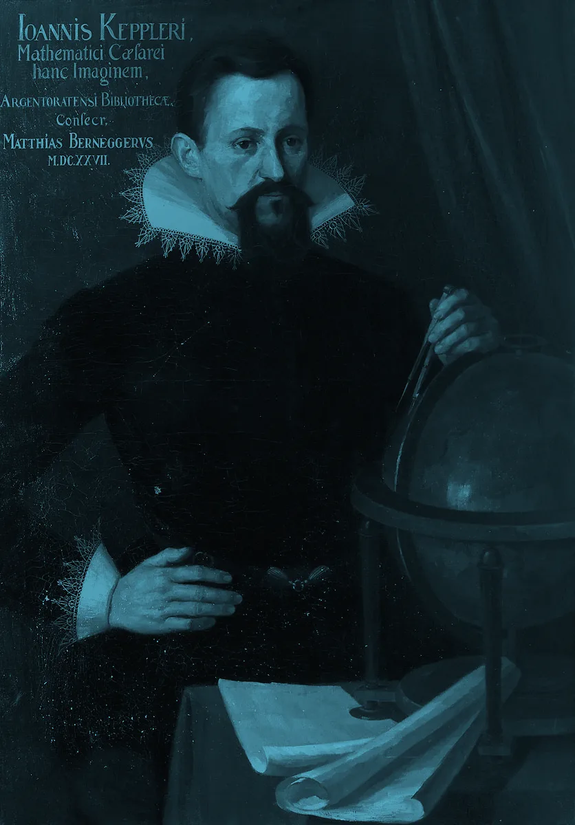 1627 oil portrait of Johannes Kepler with an armillary globe