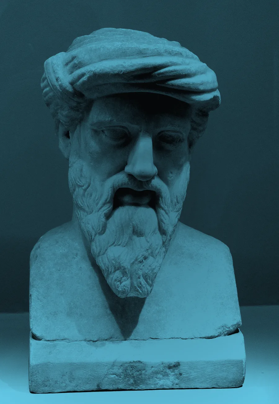 Roman marble bust of Pythagoras